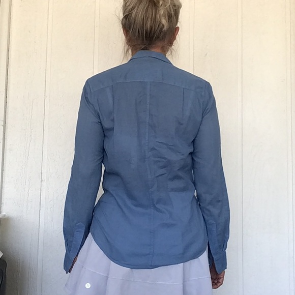 FRANK & EILEEN BLUE BUTTON UP COTTON SHIRT SIZE XS - Picture 5 of 11